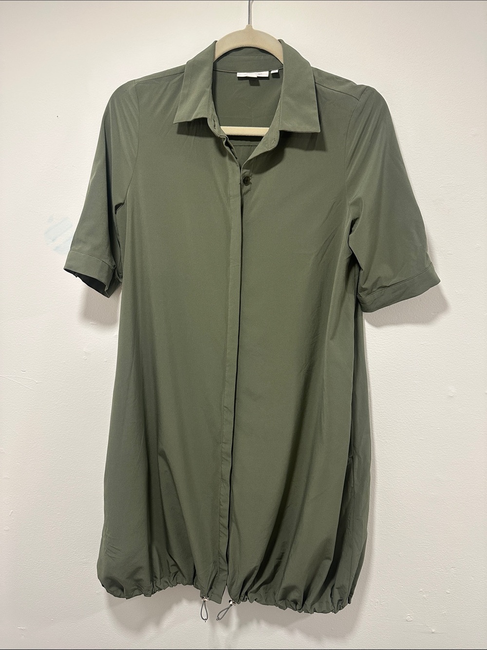 Chico's Olive Short-Sleeve Collared dress 058